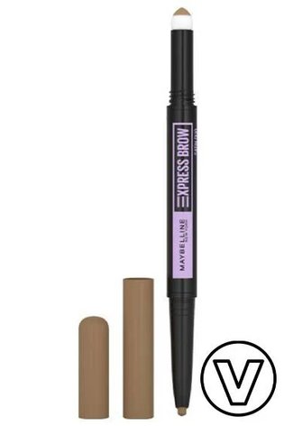 Otwarta dwustronna kredka do brwi Maybelline New York Express Brow, brązowo-czarne opakowanie