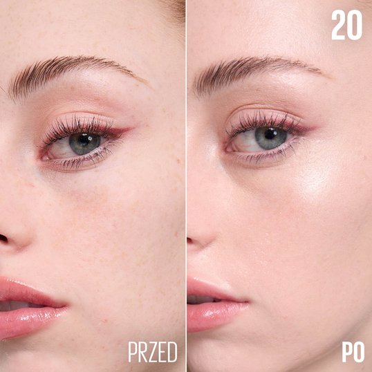 Porównanie przed i po użyciu Kremu BB Fit Me Nude od Maybelline NY