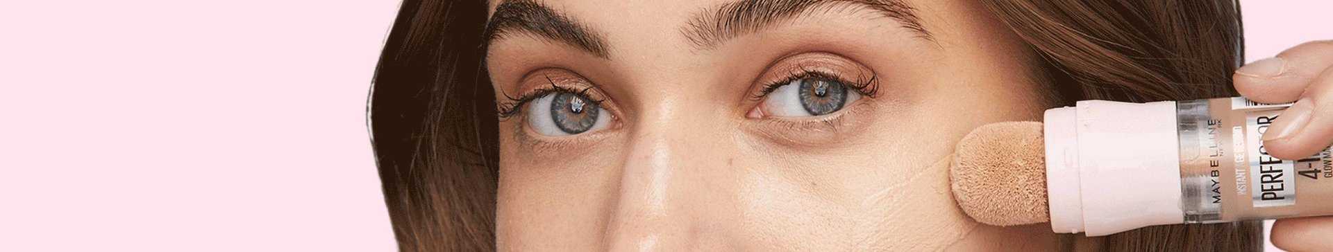 Maybelline Primer products illustrative banner image - Close up of a woman's face