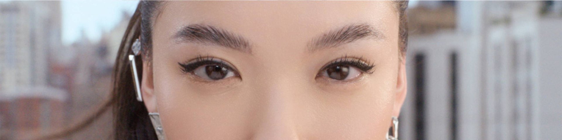 Maybelline Face Makeup products illustrative banner image - Close up of two blond models 