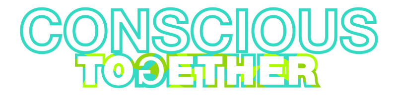 Miętowo-zielony napis CONSCIOUS TOGETHER