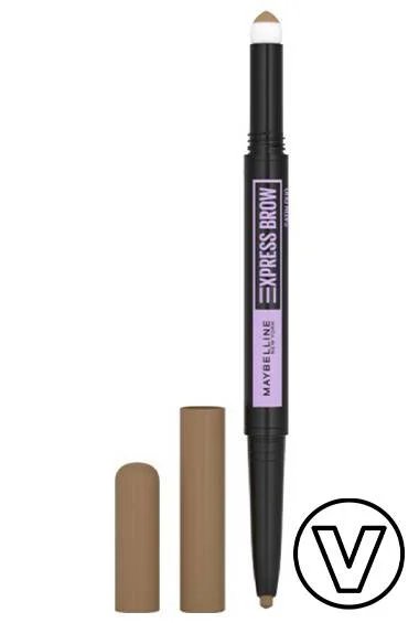 Otwarta dwustronna kredka do brwi Maybelline New York Express Brow, brązowo-czarne opakowanie