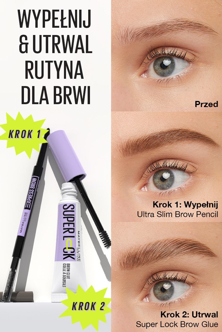 Klej do brwi Superlock w połączeniu z Tattoo Brow Ultra Slim