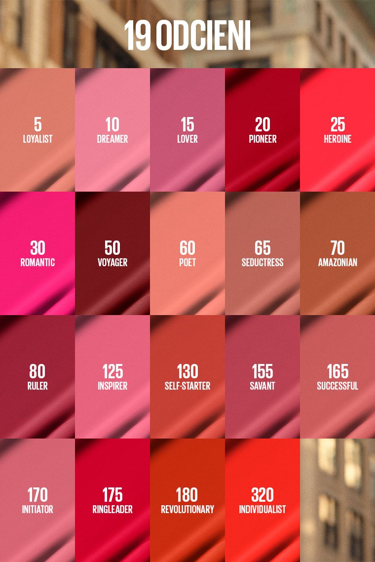 19 odcieni Super Stay Matte Ink